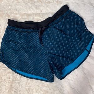 Lulu Lemon Black & Blue Polka Dot Shorts